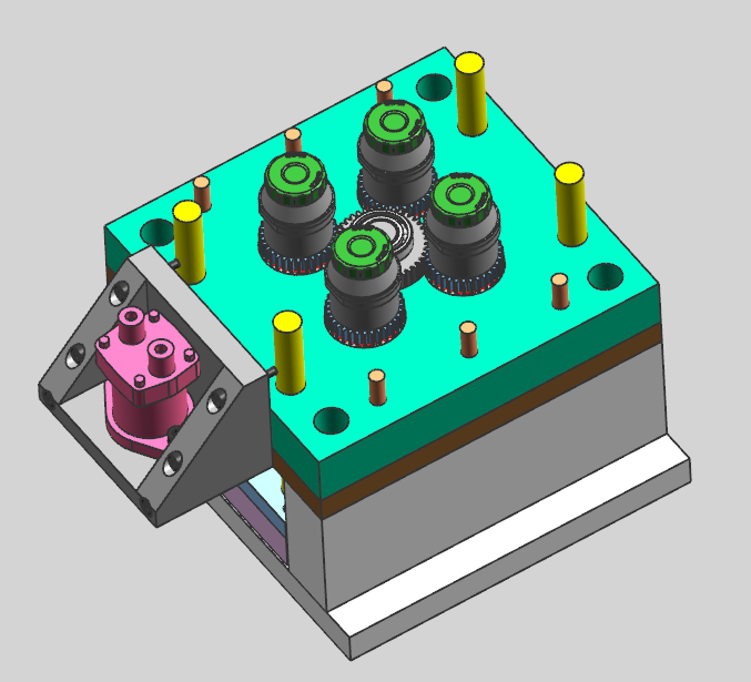 瓶盖齿轮抽芯模具实例